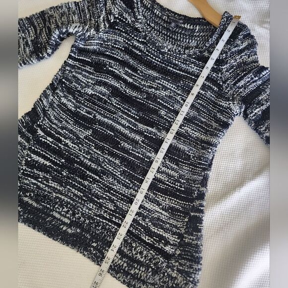 Eileen Fisher open net coastal sweater blouse minimalist contemporary - Picture 2 of 9